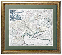Карта Украины, Волощины, Молдавии и Малой Татарии. Приблизительно 1715 год